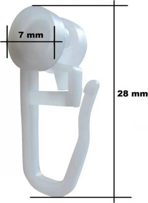 rewagi Gardinenröllchen Gardinengleiter mit Rolle Ø 7 mm, für 4 mm Laufnut, 100 Stück, Weiß, Gardinen, Gardinenschienen, Gardinenstangen, Innenlaufsysteme, Vorhänge