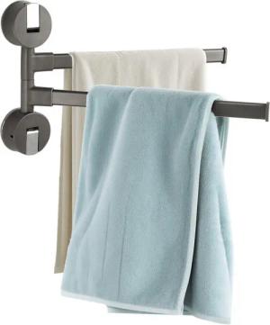 Ribelli Handtuchhalter Handtuchhalter Ohne Bohren für Badezimmer Küche, aus Aluminium, Saugnapfdesign, Zweiarmig