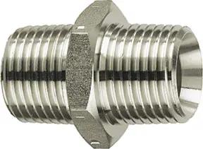 Riegler Doppelgewindenippel, R 3 a., R 3 a., SW 90, Edelstahl 1.4571