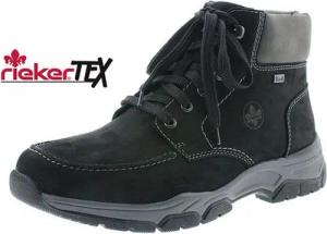 Rieker 31240-00 (Schnürstiefel mit Rauhleder Matieral) schwarz Herren Winterstiefel
