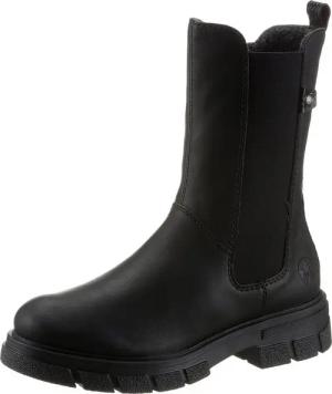 Rieker Chelseaboots, Stiefelette, Blockabsatz, Boots mit breitem Stretcheinsatz