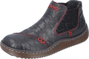 Rieker Chelseaboots, Stiefelette, Boots, Schlupfschuh mit gemustertem Stretcheinsatz