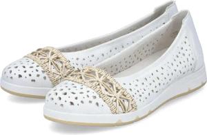 Rieker Damen Ballerina Halbschuhe Schuhe L3062-80 White