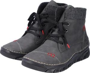 Rieker Damen Schnürstiefel Stiefelette Stiefel Warmfutter 55031-45 dunkelgrau