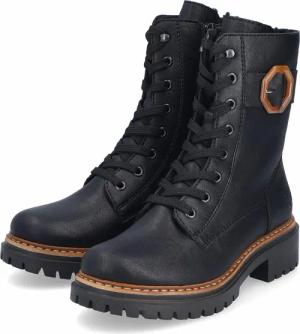 Rieker Damen Schnürstiefel warm gefüttert Stiefelette 72613-00 schwarz