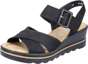 Rieker Keilsandalette, Sommerschuh, Sandale, Keilabsatz, mit gekreuzten Bandagen