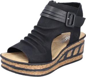 Rieker Keilsandalette, Sommerschuh, Sandale, Keilabsatz, mit Reißverschluss innen