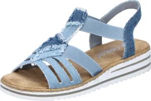 Rieker Keilsandalette Sommerschuh, Sandale, Plateau, Urlaubschuh mit seitlichen Gummizügen