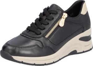 Rieker Keilsneaker,Freizeitschuh,Halbschuh,Schnürschuh mit Reißverschluss, schmale Form