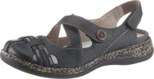 Rieker Klettschuh, Sommerschuh, Keilabsatz, Riemchensandale, mit Kontrastnähten