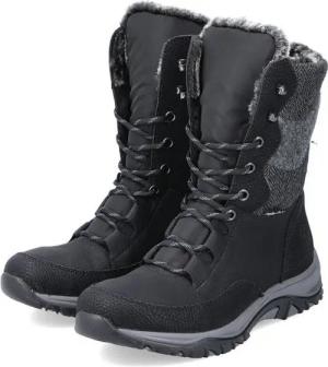Rieker M9643-01 (Schnürstiefel mit Innenfutter) schwarz Damen Winterstiefel