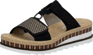 Rieker Pantolette, Keilabsatz, Sommerschuh, Schlappen mit weicher Innensohle