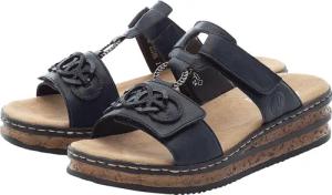 Rieker Pantolette, Plateau, Sommerschuh, Schlappen mit Schmuckelementen