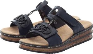 Rieker Pantolette, Plateau, Sommerschuh, Schlappen mit Schmuckelementen