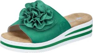 Rieker Pantolette, Sommerschuh, Poolslide, Strandschuh, Keilabsatz, mit Klettverschluss