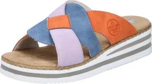 Rieker Pantolette Sommerschuh, Strandschuh, Hausschuh mit zweifarbiger Plateausohle