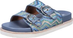 Rieker Pantolette Sommerschuh, Strandschuh, Urlaubsschuh, Schlappen in Flecht-Optik