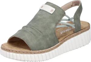 Rieker Plateausandale, Keilsandalette, Sommerschuh mit Juterahmen an der Laufsohle