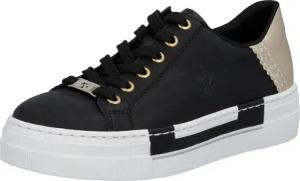 Rieker Plateausneaker mit Metallic-Fersenkappe, Freizeitschuh, Halbschuh, Schnürschuh