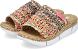Rieker Rieker Damen Pantoletten Slipper V2369-90 multi-hellbraun