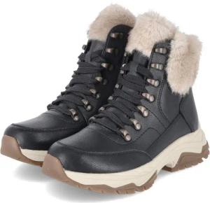 Rieker Rieker W3971-00 Damen Leder & Textil schwarz Winterstiefel