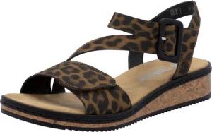 Rieker Riemchensandale Sommerschuh, Sandalette, Keilabsatz, mit asymmetrischem Riemchen