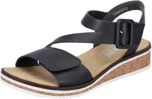 Rieker Riemchensandale Sommerschuh, Sandalette, Keilabsatz, mit asymmetrischem Riemchen