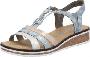 Rieker Riemchensandale, Sommerschuh, Sandalette, Keilabsatz, mit dezenter Schmuckverzierung