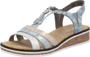 Rieker Riemchensandale, Sommerschuh, Sandalette, Keilabsatz, mit dezenter Schmuckverzierung