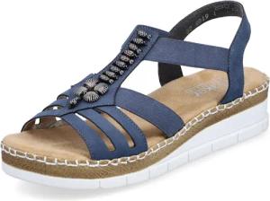Rieker Riemchensandale, Sommerschuh, Sandalette, Keilabsatz, mit modischen Schmuckelementen