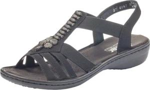 Rieker Riemchensandale Sommerschuh, Sandalette, Keilabsatz, mit schöner Verzierung