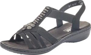 Rieker Riemchensandale, Sommerschuh, Sandalette, Keilabsatz, mit schöner Verzierung