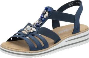 Rieker Riemchensandale Sommerschuh, Sandalette, Keilabsatz, mit sommerlicher Verzierung