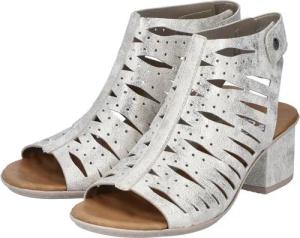 Rieker Sandalette, Sommerschuh, Sandale, Blockabsatz, im Metallic-Look