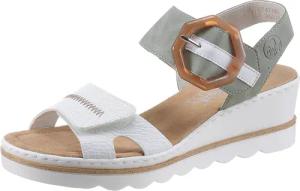 Rieker Sandalette, Sommerschuh, Sandale, Keilabsatz, mit auffälliger Schmuckspange