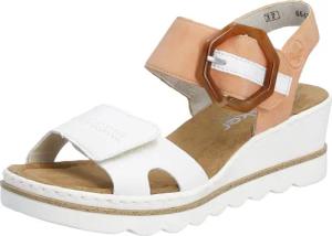 Rieker Sandalette, Sommerschuh, Sandale, Keilabsatz, mit auffälliger Schmuckspange