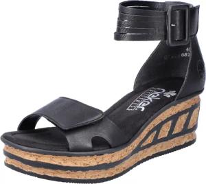 Rieker Sandalette, Sommerschuh, Sandale, Keilabsatz, mit Laufsohle in Kork-Optik
