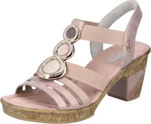 Rieker Sandalette, Sommerschuh, Sandale, Plateauabsatz mit Schmuck-Applikation