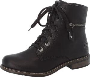 Rieker Schnürboots, Schnürstiefelette, Blockabsatz, mit Zierreißverschluss außen