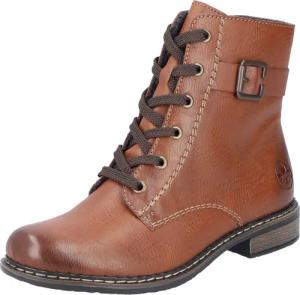 Rieker Schnürstiefelette, Schnürboots, Klassik-Boots, Blockabsatz, in Used-Optik
