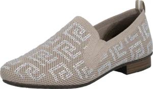 Rieker Slipper Halbschuh, Schlupfschuh, Blockabsatz, Loafer mit Glitzersteinchen