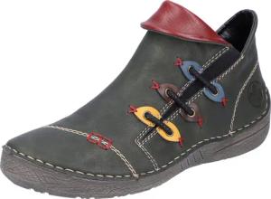 Rieker Stiefelette, Schlupfboots, Slipper mit bunten Applikationen seitlich