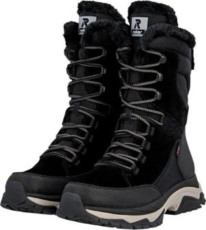 Rieker W3972-00 (Schnürstiefel mit Innenfutter, sehr warm) schwarz Damen Winterstiefel