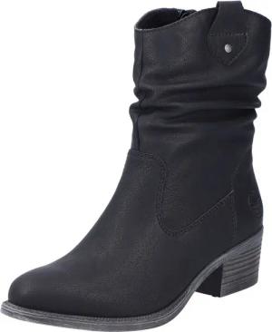 Rieker Westernstiefelette, Cowboyboots, slouchy Schaft, Blockabsatz, mit Innen-Reißverschluss