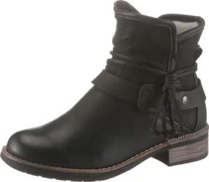 Rieker Winterboots, Winterstiefelette, Blockabsatz, Warmfutter, mit Zierbänder