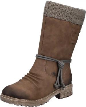 Rieker Winterstiefel, Winterboots, Blockabsatz, TEX-Membran, mit gestricktem Schaftrand