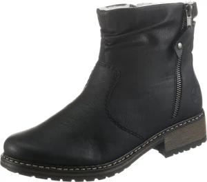 Rieker Winterstiefelette, Winterboots, Blockabsatz, Profilsohle, mit Zierreißverschluss außen
