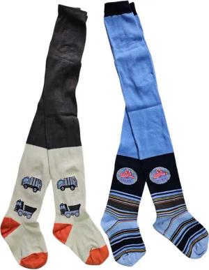 Riese Strümpfe Strickstrumpfhose Strickstrumpfhose Baumwoll Kinderstrumpfhose für Jungen 2 Stück (Packung 2er Pack) bunte Streifen