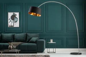 riess-ambiente Bogenlampe FORMA 215cm schwarz / gold, ohne Leuchtmittel, Wohnzimmer · Metall · verstellbar · Modern Design
