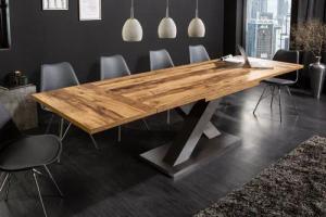 riess-ambiente Esstisch MONTREAL 180-280cm natur/grau – Holz-Design, ausziehbar, Industrial (Einzelartikel, 1-St), verlängerbarer Tisch im Plankeneiche-Look – ideal für 12 Personen